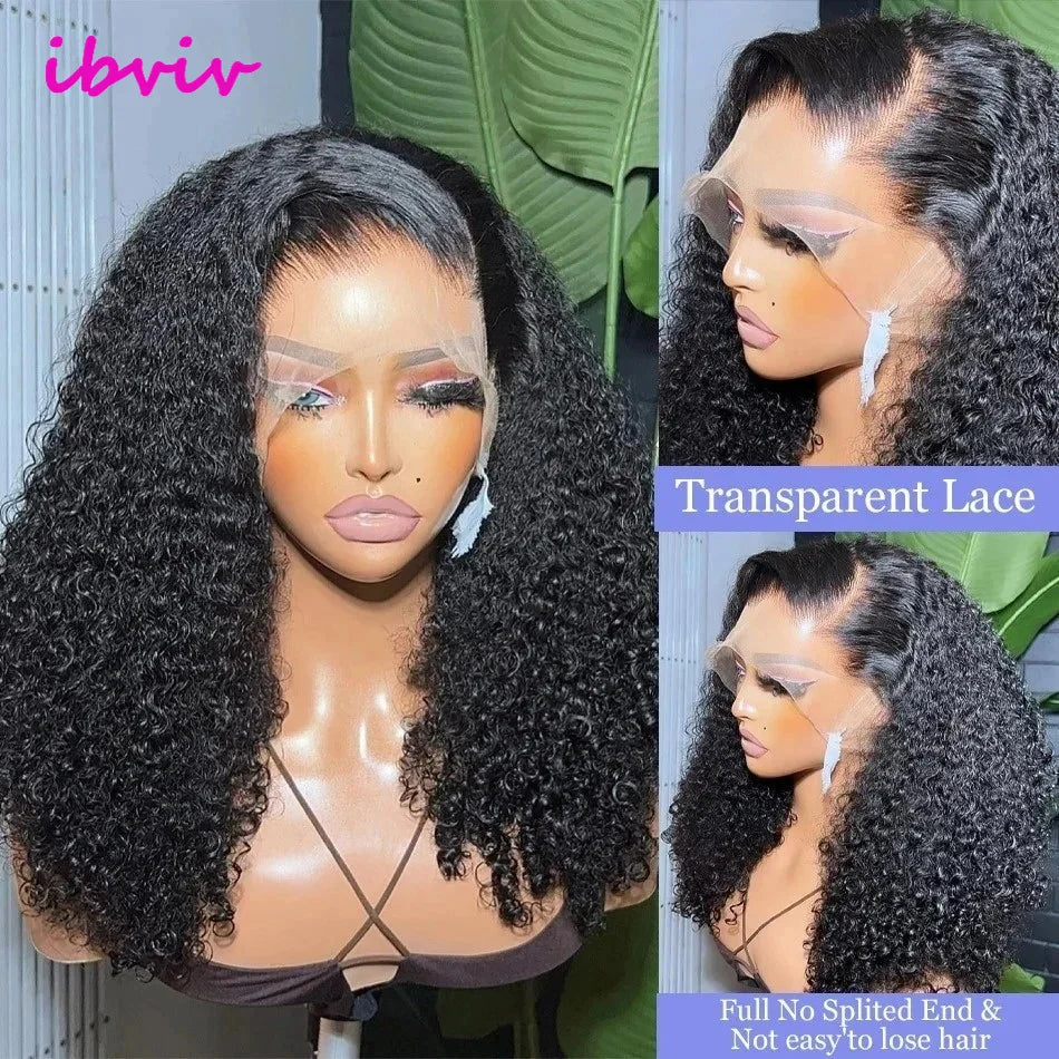 22Inch Vietnamese Hair 250 Density Kinky Curly Transparent 13x4 Lace Front Wig 13x6 Lace Frontal Human Hair Wigs Remy For Women