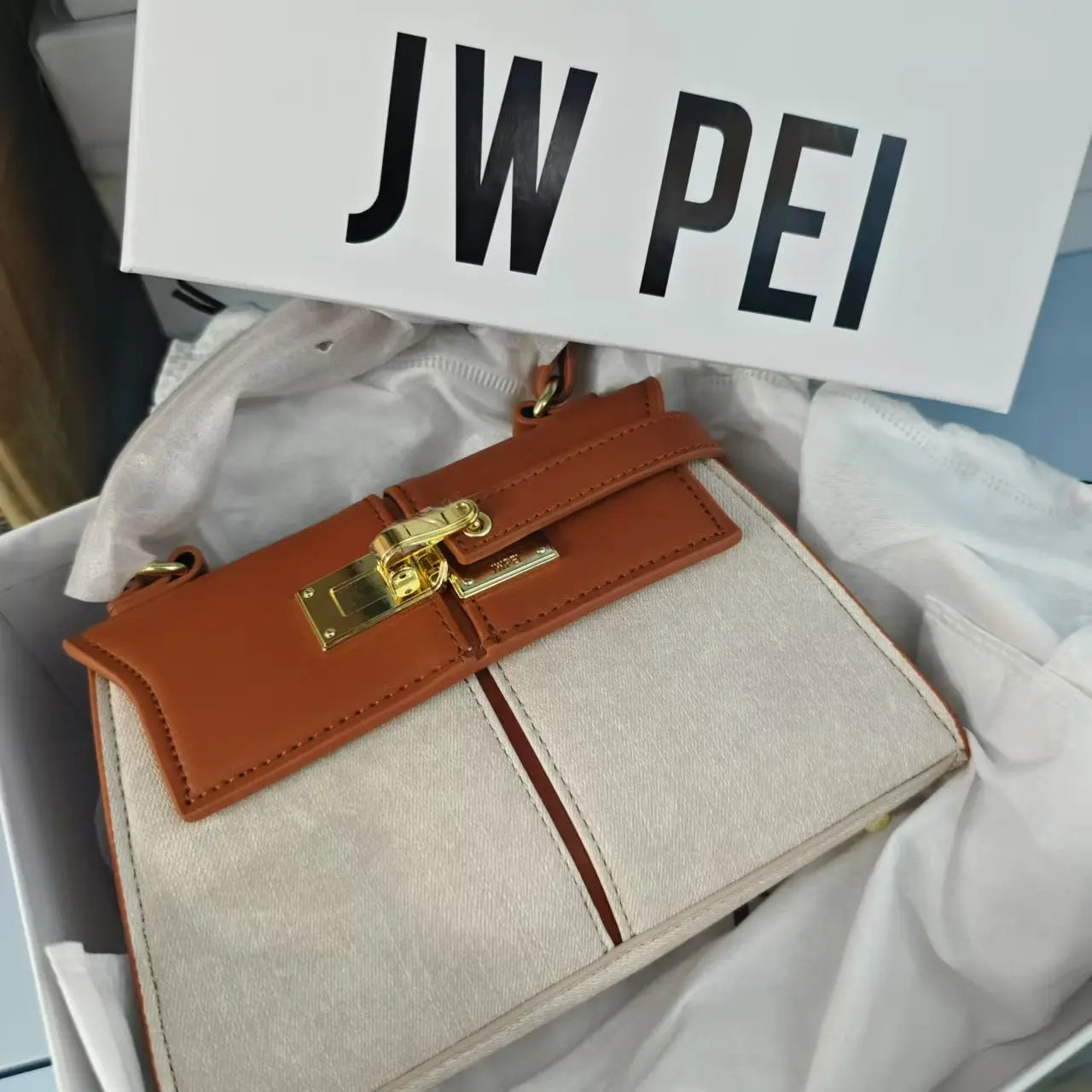 JW PEI Women's Handbag Elise Designer Fashion 2025 New Denim Blue Tote Bag Small Square Crossbody Bag Premium Women Bag