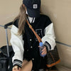 Women Bomber Jackets 2024 Fall Winter Fashion Baseball Uniform Oversize Coats Student Couple Harajuku Loose Jacket Streetwear