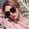 New Vintage Large Frame Sunglasses Women's Brand Designer Square Sun Glasses Women Travel Fashion Eyewear UV400 Gafas De Sol