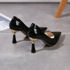 Schuhe Damen 2024 Trend Neue Sommer Rote Absätze Elegante Damen Schwarze Pumps mit Absatz Spitz zulaufende Pumps Kleid Leder Weiße Damenschuhe