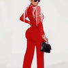 Women Jumpsuit Solid High Collar Hot Drill Mesh Shoulder Cotton Long Sleeves Long Straight Jumpsuit Sexy Party Outfits