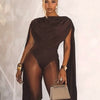 Joskaa Chic and Elegant Tassel Swing Collar Bodysuit Women Hipster Sexy One Piece Rompers 2025 Spring Midnight Party Club Tops