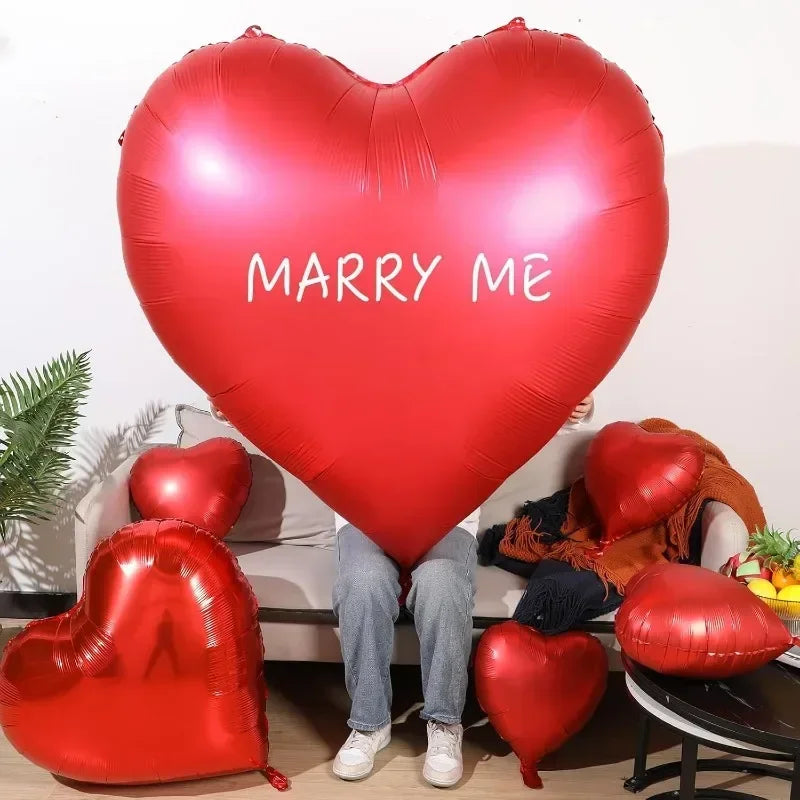 3/1PC 63 Zoll Extra Große Liebesballons Aluminiumfolie Rot Herzförmige Ballons Geburtstag Valentinstag Hochzeitsfeier Dekoration