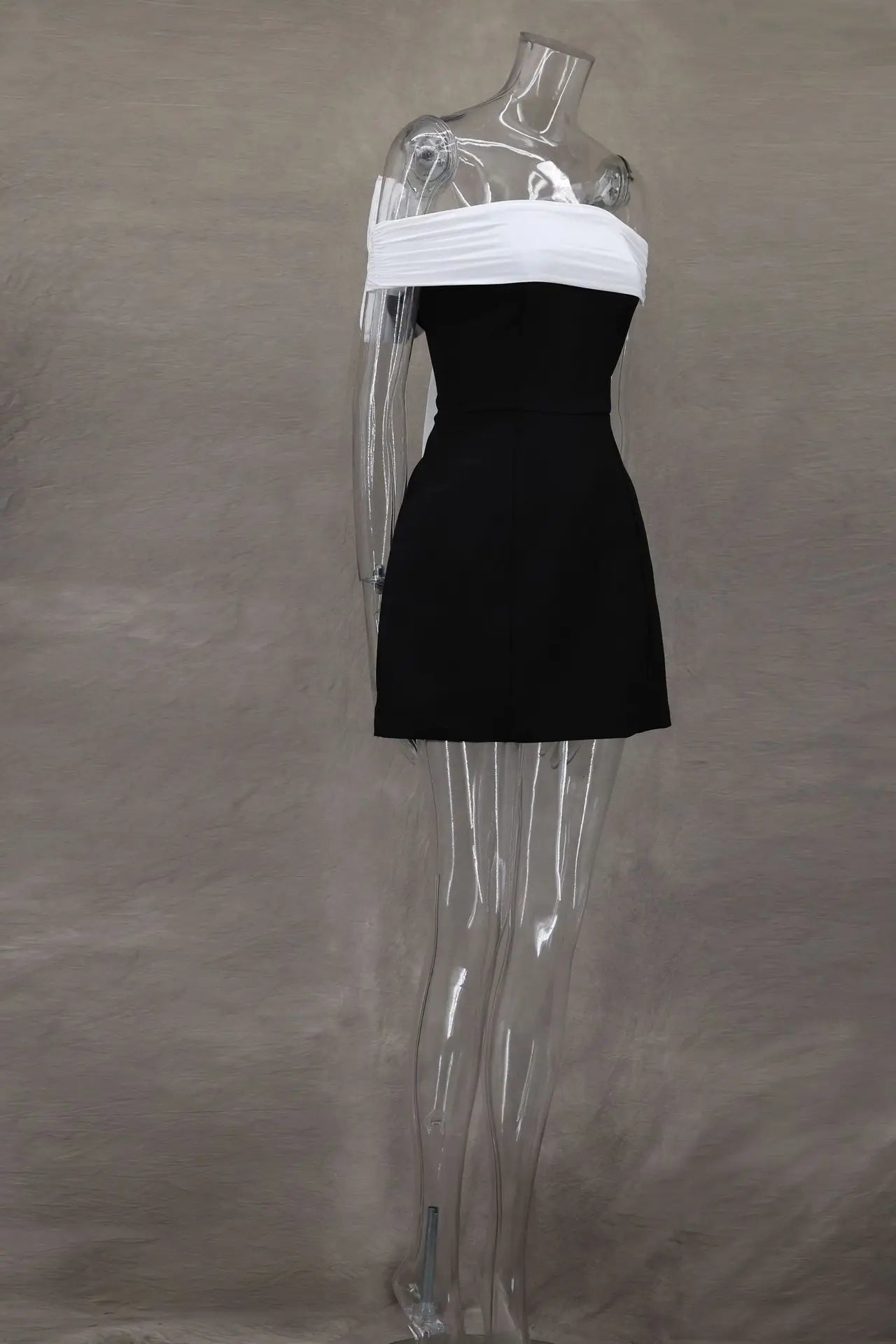 Damen Trägerloses Rückenfreies Kurzes Kleid Elegant Sexy Off Shoulder Ärmellose Kleider 2025 Damen Abendparty Geburtstagskleider Schwarz