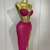 Sparkly Sequins Diamond Birthday Party Two Piece Set Evening Dress 2025 Women Sexy Singer Dancer NightClub Bar Performan Costume