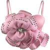 Sexy pink white flower corset crop top women clothing summer body cropped beading bra club party tops woman 2026 halter tank top