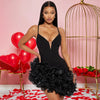 Damen Rüschen Ärmelloses Bodycon Mini-Faltenkleid Party Elegant Kurze Abendkleider Luxus Sexy Geburtstag Rotes Ballkleid