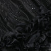 Neues schwarzes Mesh durchsichtiges Blumen-Rüschen-Luxus-Strass-Hochzeitsabend-Meerjungfrauen-langes Kleid Damen Träger Cocktail Geburtstagskleid
