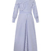 VONDA 2024 Women Elegant Striped Maxi Dress Bohemian Sundress Casual Loose Off Shoulder Long Sleeve Party Vestidos Robe Femme