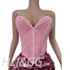 HLJ&GG Sexy Off Shoulder Corset Vest Two Piece Sets Women Sleeveless Backless Bandage Irregular Top + Sequin Mini Skirts Outfits