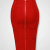 16 Colors Sexy Solid Zipper Orange Blue Black Red Bandage Skirt Women Elastic Bodycon Summer XL XXL Pencil Skirts 58cm
