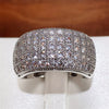 Huitan Micro Paved 5 Lines CZ Ring for Women Bling Bling Fashion Luxury Female Ring Party Engagement Wedding Bands Jewelry Hot