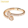 2025 New Iced Out Bling Opened Heart Zircon Charm Bracelet Rectangle AAA CZ Hearts Bangle For Men Women Hiphop Luxury Jewelry