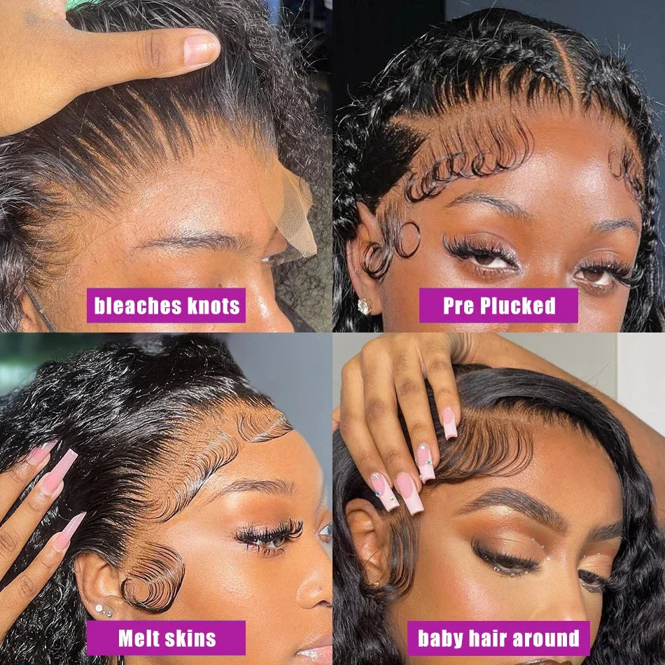 13x6 HD-Lace-Frontal nur Tiefwelle 13x4 Full Frontal unsichtbare HD-Lace-Verschluss nur Echthaar für Frauen schmilzt Haut vorgezupft