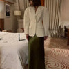 Elegant Blazer Coat Women Fashion Office Lady Waist Cinched Solid Suit Jackets 2025 New Spring Single Breasted Casual Outerwear
