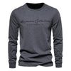 AIOPESON 100% Cotton Long Sleeve Men's T-shirt Solid Color Letter Print Casual T shirts for Men New Spring Tops Tee Men Clothing