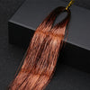 Shiny Sparkle Hair Tinsel 150PC/120cm Thin Colorful Rainbow Silk Hair Extensions Dazzles Women Hippie for Braiding Headdress
