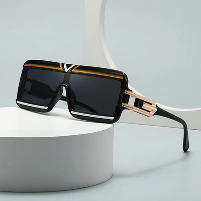 Moderne Luxuriöse Sonnenbrille für Damen und Herren Eckig Verlaufendes Designer Unisex Markenbrille Glamour Fashion Shades UV400