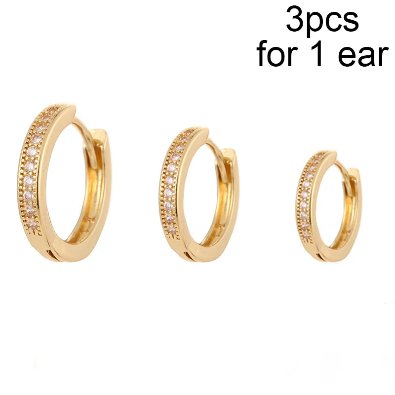 CRMYA Gold Silber gefüllt 16mm 14mm 12mm Blumen baumelnde Ohrringe Zirkonia Creolen für Damen Mädchen Schmuck Großhandel