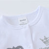 Newborn Baby Boys Romper Royal Crown Prince 100% Cotton Clothing Set with Cap Gloves Infant Girl One-Pieces Footies Sleepsuits