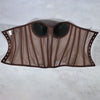 Women Mesh Corset Bustier With Cups Overbust Tight Shaping Tops Strapless Transparent Bodice Slimm Waist Wedding Lace Up Boned