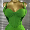 Green Color Women Sleeveless Sexy Halter Off the Shoulder Bodycon Bandage Midi Dress Celebrate Nightclub Party Birthday Outfit