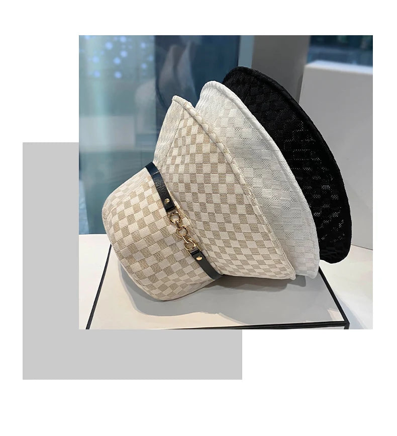 Light Luxury Fashion Pot Hat Summer Simple and Versatile Thin Breathable Fisherman Cap Spring and Autumn Outdoor Outing Sun Hats