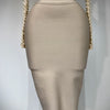 Damen Sexy Langarm Mesh Perlen Top Celebrity Midi Damen Bandage Set 2025 Designer Abendparty Luxus Geburtstag Zweiteiler Set