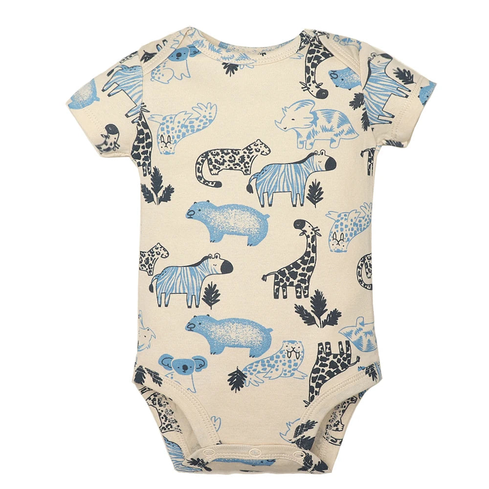 5PCS/Lot Baby Boys Girls Bodysuits 100% Cotton Short Sleeves Kids Clothes 6-24 Month Newborn Baby Clothing Bebe Jumpsuit