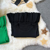 YuooMuoo Chic Fashion Sexy Package Hips Ruffled Mini Dress Women Summer Slim Elastic Knitted Party Dress Streetwear Lady Outfits