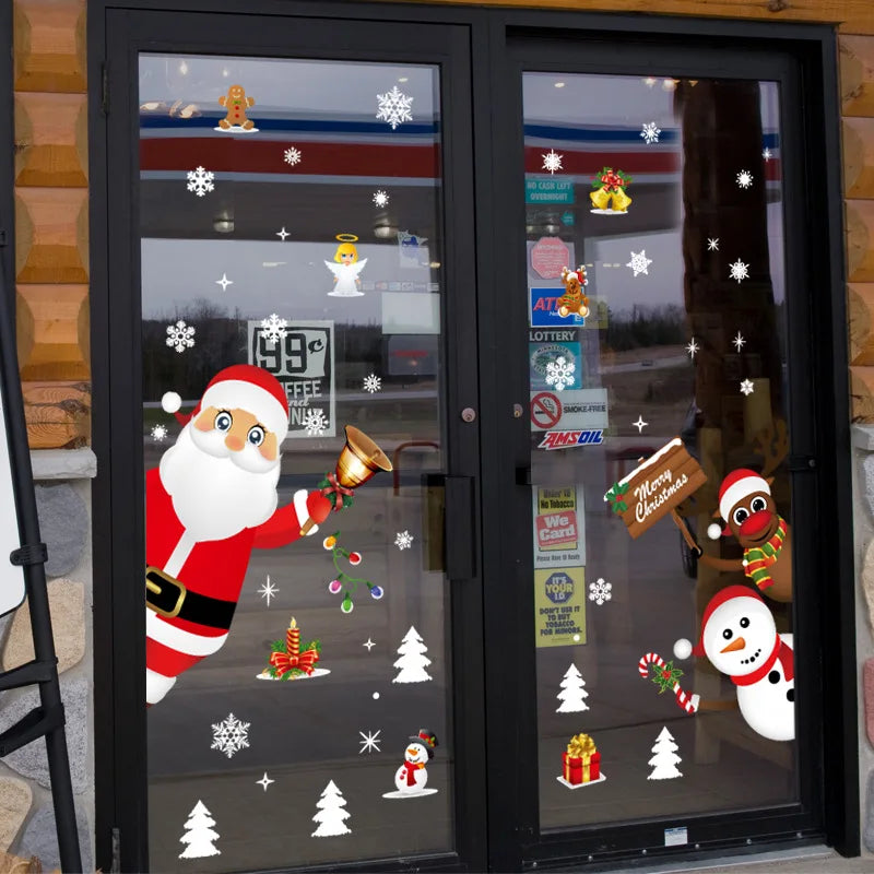 Weihnachtsfensteraufkleber Frohe Weihnachten Dekorationen für Zuhause 2024 Weihnachtsschmuck Xmas Navidad Natal Geschenke Neujahr 2025