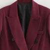 Elegant Blazers Women Office Wear Burgundy Long Blazer 2025 New Spring Casual Loose Suit Jackets Long Sleeve Business Outerwear