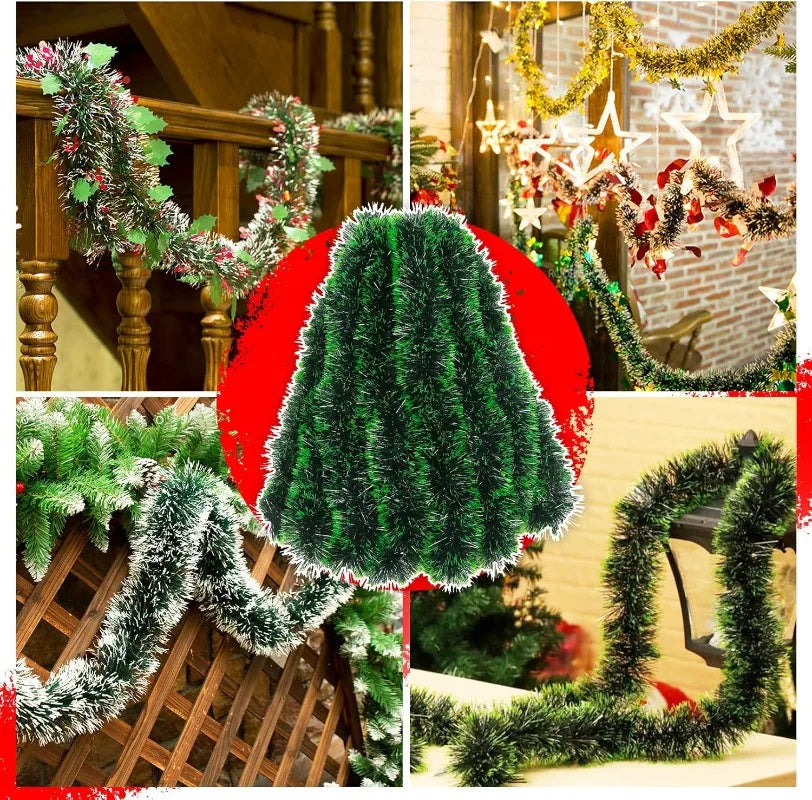 Weihnachten Grüne Zuckerrohr Bänder Girlande DIY Weihnachtsbaumschmuck Grüne Zuckerrohr Bänder Kranz Hängender Anhänger Haus Party Dekoration
