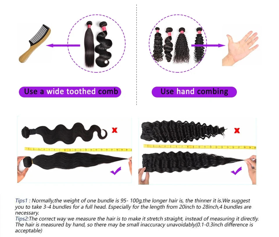Deep Wave Human Hair Bundles 3/4 Bundles Deal Malaysian Hair Weaves 100% Rew Curly Human Hair Extensions 8-40 inch Virgin Hair
