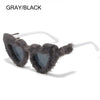 NEW Trendy Rectangle Sunglasses Women Punk Plush Sun Glasses Ladies UV400 Shades Fashion Funny Decor Eyewear