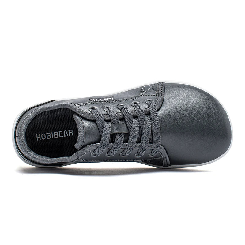 HOBIBEAR Minimalistische Schuhe für Herren und Damen, weite Zehenbox, Barfuß-Schuhe, Zero Drop, Freizeit-Sneaker aus Kunstleder, leichte Walking-Sneaker