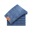 Sommer elastische Herrenjeans Mode Grau Bequeme Business Straight Stretch Baumwolle Casual Denim Hose Marke Männliche Dünne Hosen