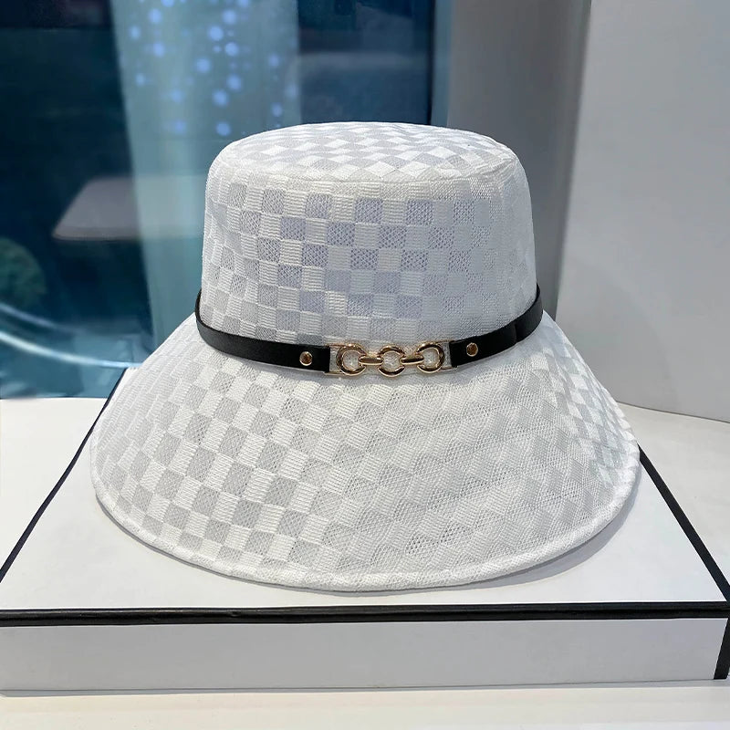 Light Luxury Fashion Pot Hat Summer Simple and Versatile Thin Breathable Fisherman Cap Spring and Autumn Outdoor Outing Sun Hats