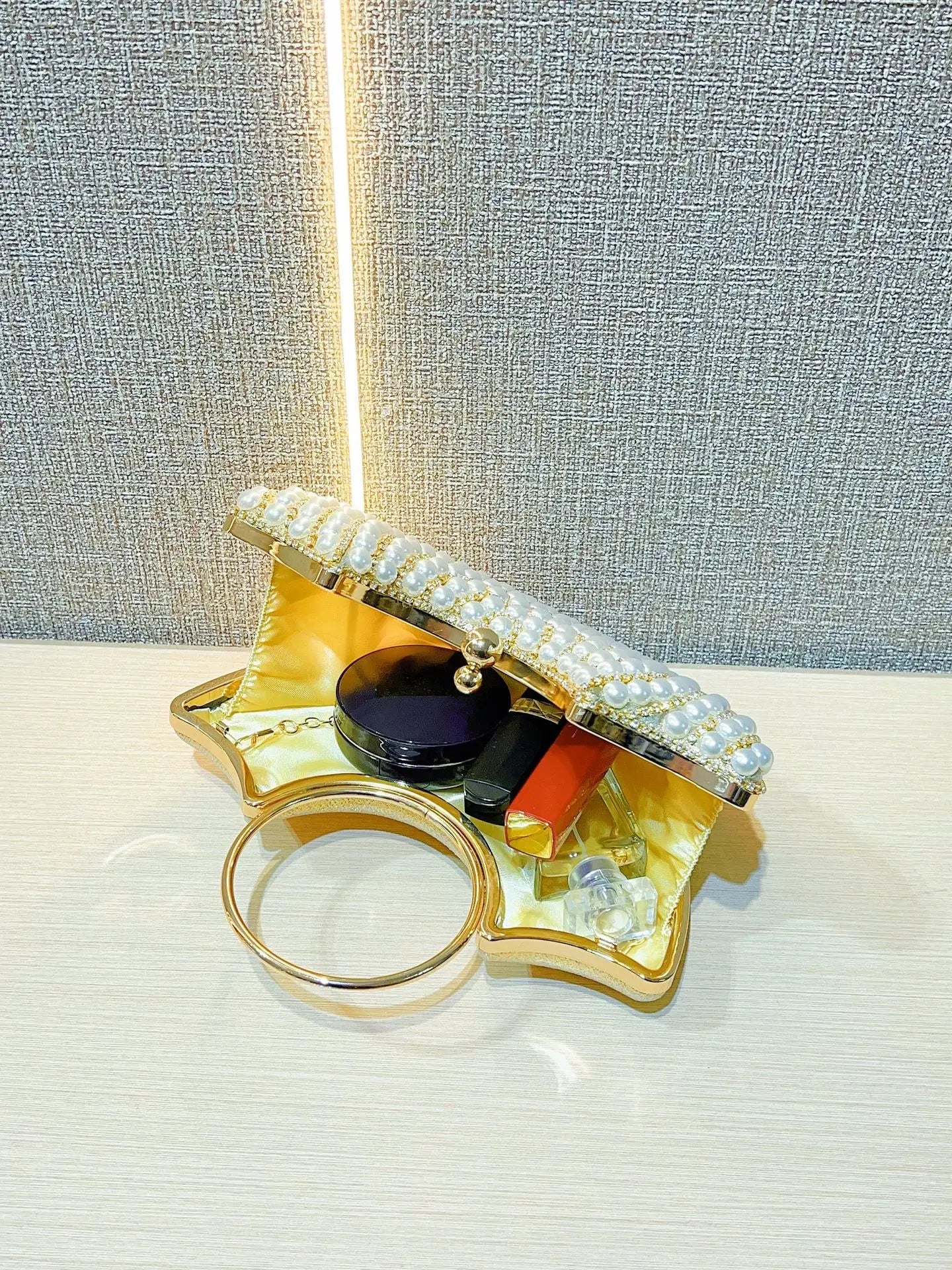 Luxuriöses Design Glitzernde Bankett-Clutch-Tasche Mode Perlmutt-Einlage Hochzeitshandtasche Damen Umhängetasche mit Kette Neue Clutch-Geldbörse