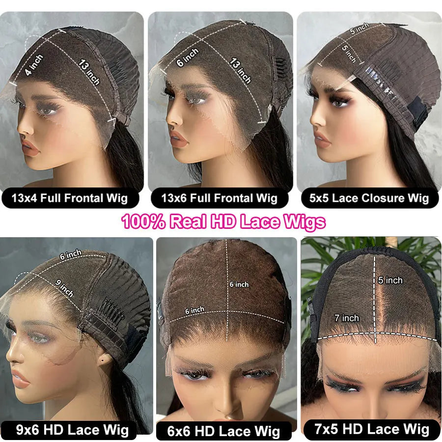 Newa Hair Human Hair HD Lace Wig With Bangs 5x5/7x5 HD Lace Closure Wig Natural Black Glueless Wigs Pre Plucked HD WIG For Women