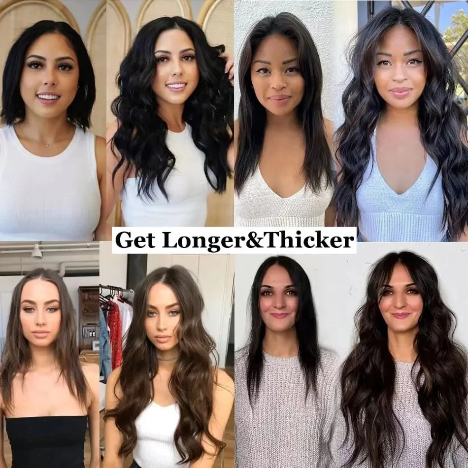 #6 Light Brown Bone Straight Clip In Hair Extensions 1 Piece 5 Clips Full Head One-Piece Clip In Human Hair Extensions 100G/Set