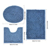 3-piece bathroom chenille floor mat, absorbent anti slip bathroom carpet, bathroom U-shaped foot mat, toilet lid, TPR anti slip