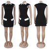 Ladies Streetwear Sleeveless Bodycon Dress 2024 Summer Autumn Women Mini Dresses Women Sweatshirts White Black Dress Clothing