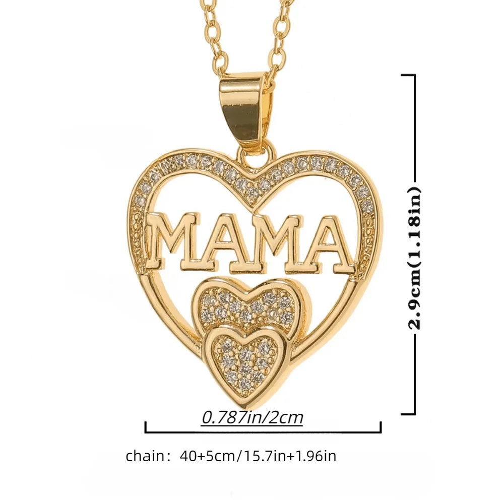 Damen-Halskette mit Mama-Buchstaben, trendiger Partyschmuck, Weihnachts-Halloween-Geschenk, Valentinstagsgeschenk für Frauen, Mütter, Familie, Freunde