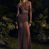 Articat Elegantes Mesh-Patchwork Langarm-Bodycon Party Club Abendkleid Sexy Doppellagiges Perspektivkleid Herbstkleidung