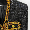 Fashion 2024 Designer Women's Gold Chains Sequined Jacket Coat Outfit Spring