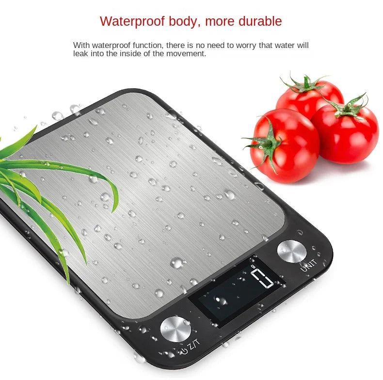 Hd LCD Digital Display Stainless Steel Kitchen Scale,dustproof and Waterproof,automatic Shutdown,unit:g,oz,lb,tl,accuracy 1g