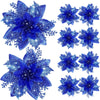 5 Stück 14,5 cm Glitzer künstliche Weihnachtsblumen fröhliche Weihnachtsbaumdekoration Neujahrsornamente gefälschte Blumen Weihnachten Natal