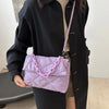 Acryl-Ketten-Umhängetaschen, quadratisch, lässig, Klappe, Damen-Pendeltaschen, gesteppt, All-Match, Winter, große Kapazität für Mädchen zum Einkaufen